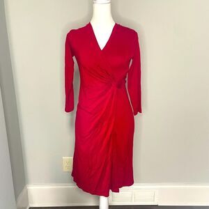 NWT Indiska Red Jersey Faux Wrap Dress